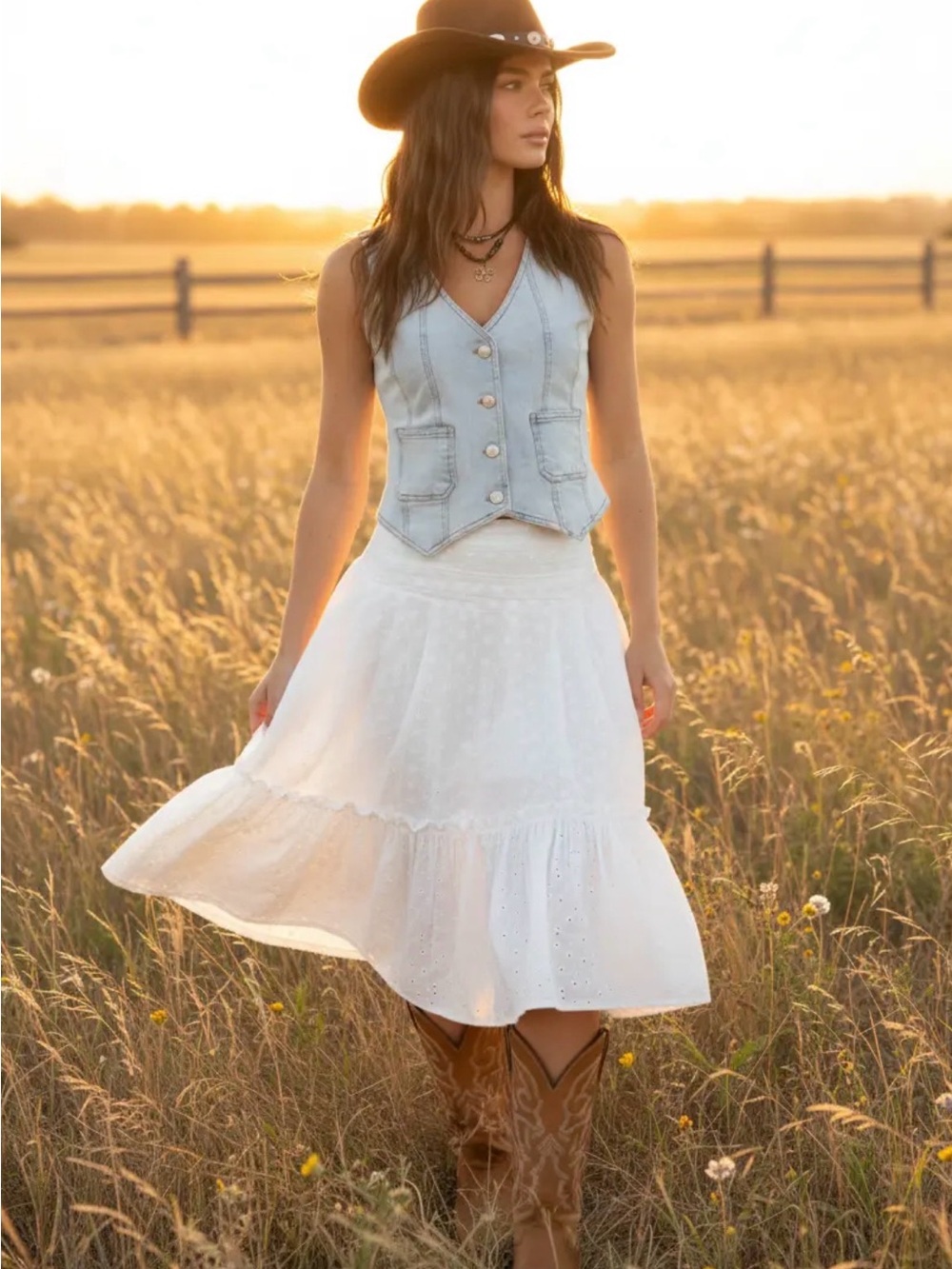 Blu Pepper Light Wash Denim Vest in Pale Blue